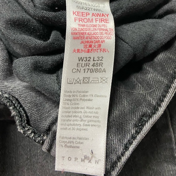 TOPMAN Organic Cotton Blend Skinny Jeans with Raw Hem - Picture 6 of 7